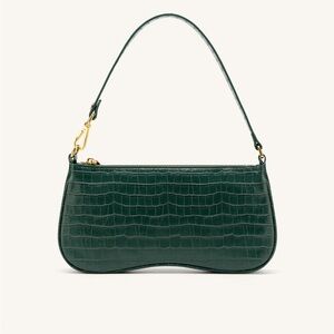 JW PEI Hunter Green Croc Eva Shoulder Bag
